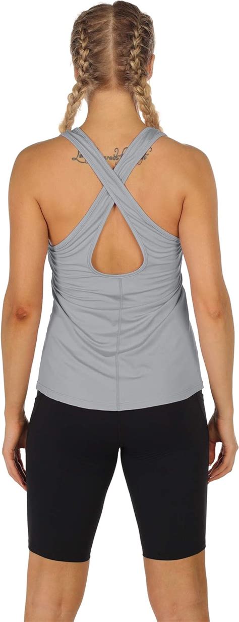 Icyzone Workout Tank Tops For Women Womens Open Back Yoga Tops Athletic Running Tank Gym