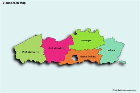 Create Custom Vlaanderen Map Chart with Online, Free Map Maker.