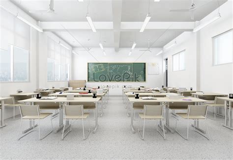 The Interior Design Of Modern Simple Style Student Classroom Picture