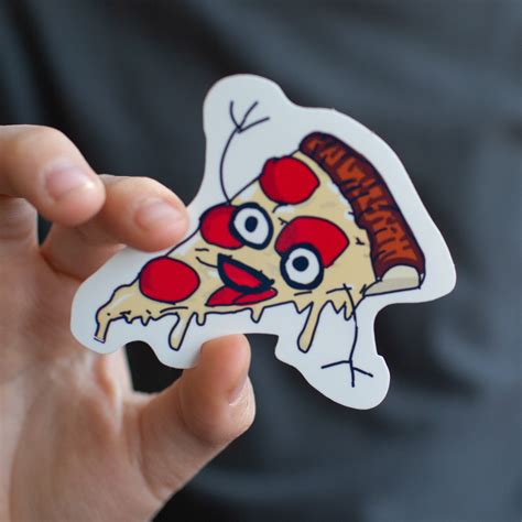 Pizza Man Sticker Pizza Sticker Derpy Man Crazy Sticker Etsy