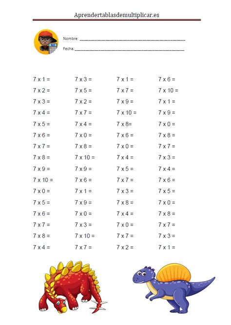 Fichas Tabla Del 7 Imprimir En Pdf Descargar Gratis