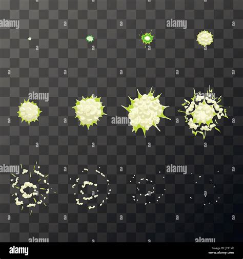 Sprite sheet for cartoon explosion, game effect animation of 12 frames ...