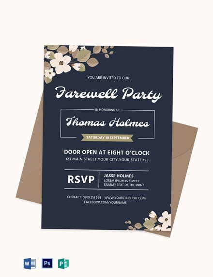 12 Free Farewell Invitation Templates Word Psd Indesign Apple Mac Pages Publisher