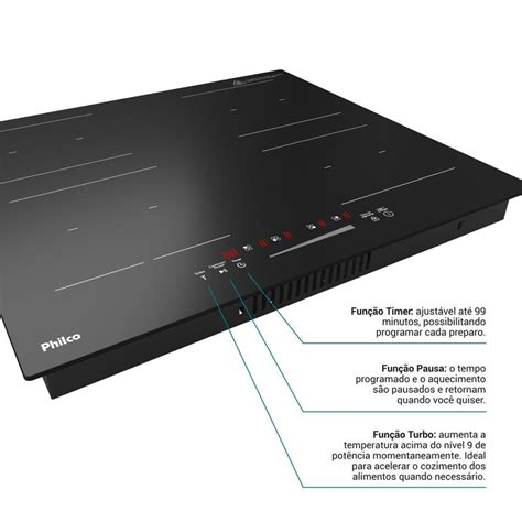 Cooktop De Indução Philco 4 Queimadores Pctq1 Função Turbo Loja