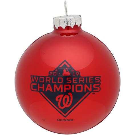 Washington Nationals 2019 World Series Champions Small Glass Ball Ornament