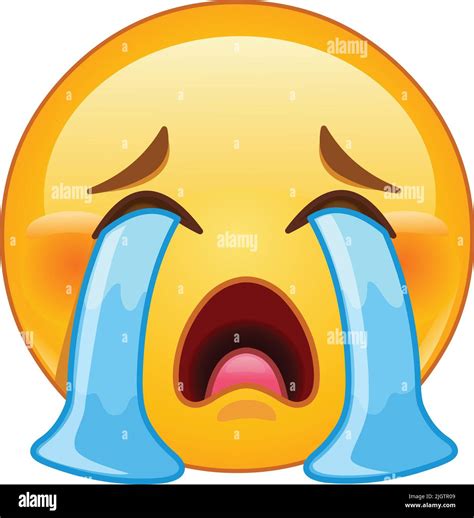 Cartoon Emoticon Crying Tears Isolated Fotos Und Bildmaterial In