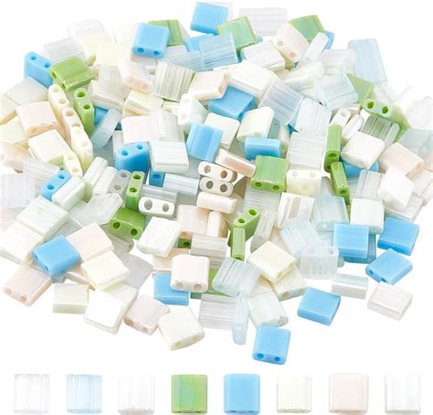 Amazon SUNNYCLUE 1 Box 320Pcs Tila Beads Tile Beads Bulk 5x5mm Two