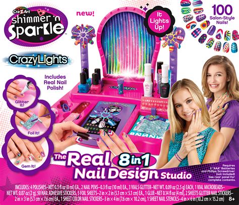 Shimmer N Sparkle 8 In 1 Nail Design Studio Salon Kit Toy Girls