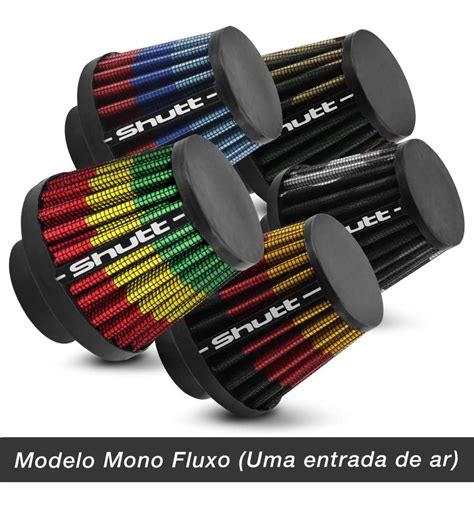 Filtro Ar Esportivo Moto Monofluxo 38mm Lavável Tuning Shutt Mercado