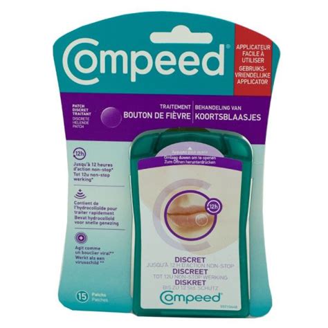 COMPEED 15 Patchs Discrets Bouton de Fièvre 1 5 x 1 5cm 3663555003536