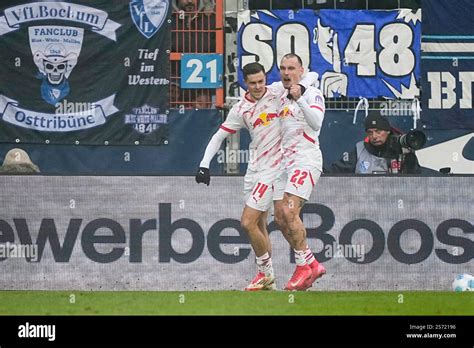 Leipzig S Christoph Baumgartner Left Celebrates With Leipzig S David