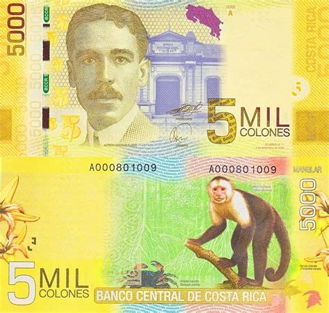 Costa Rica Colones Bank Notes Currency Design Money Collection