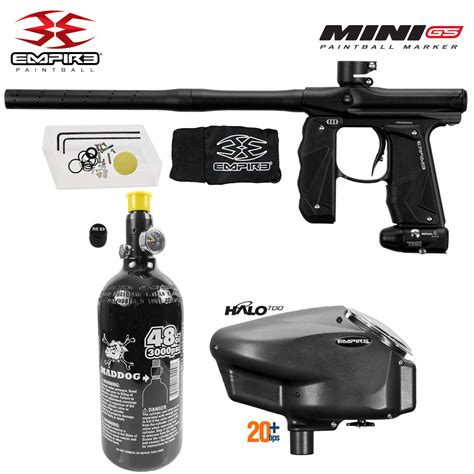 Empire Mini Gs Electronic Full Auto Paintball Gun Starter Package W 48