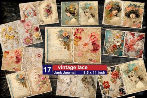 Vintage Lace Junk Journal Ephemera Graphic By Clipart Fusion