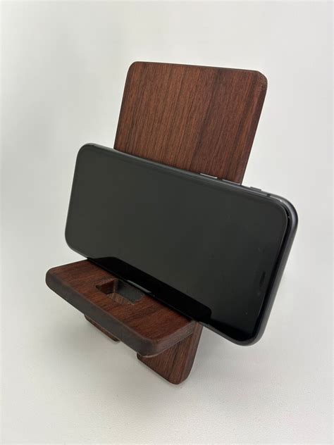 Wooden Walnut Phone Stand Etsy