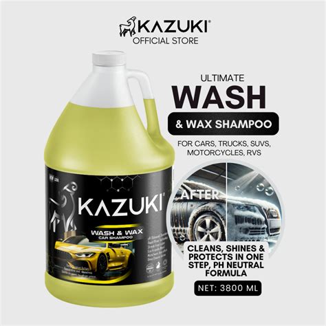 Kazuki Wash Wax Shampoo For All Vehicles Deep Clean Long Lasting