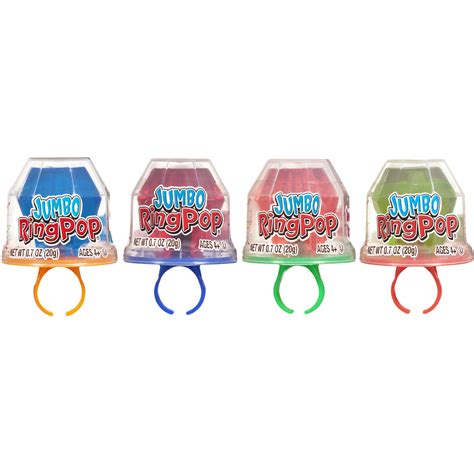 Jumbo Ring Pop Candy Single Cherry Flavor Kosher Oversized Lollipop