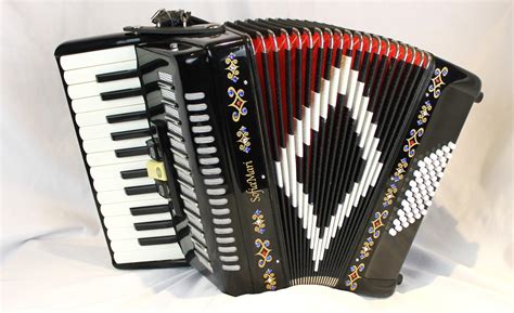 Black Decorated Sofia Mari Piano Accordion Mm