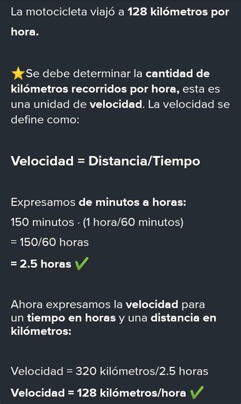 Una Motocicleta Recorre Kil Metros En Minutos A Cu Ntos