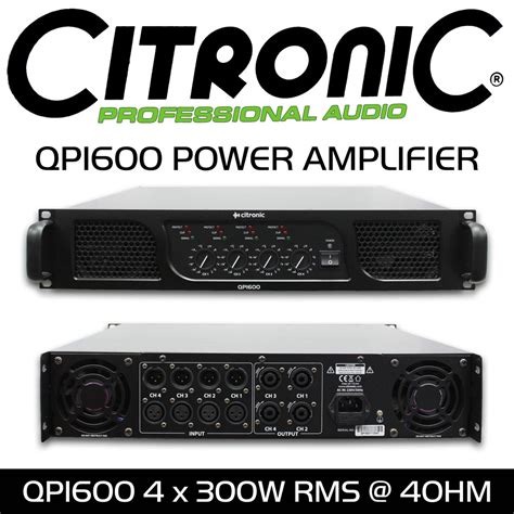 Qp1600 Quad Power Amplifier 4 X 300 Watts Rms Sound Division