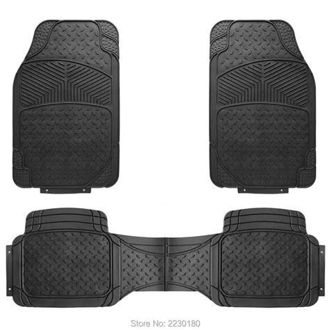 3pcs Rubber Car Floor Mats All Weather Heavy Duty Universal Fit Front ...