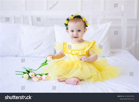 Cute Healthy Baby Girl Yellow Dress Stock Photo 2195432541 Shutterstock