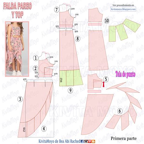 Falda Pareo Y Top Conjunto Patrones De Vestido De Costura