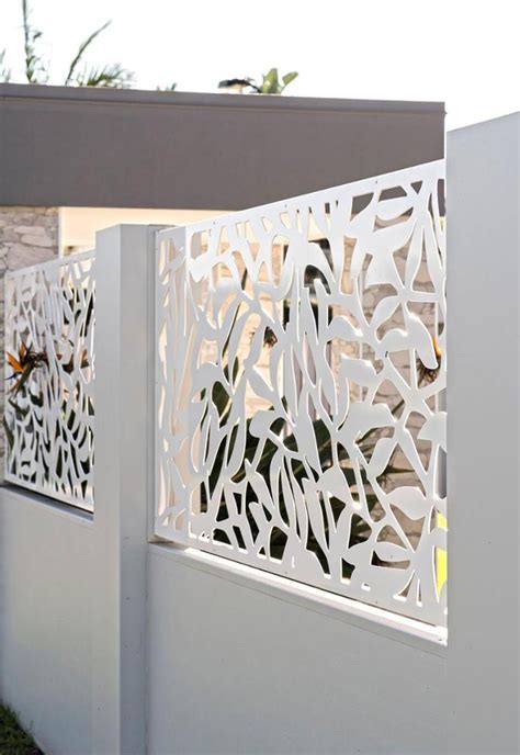 Ornamental Iron Privacy Fence Laser Cut Privacy Fencing Panel White Laser Cut Metal Fencing