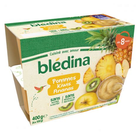 Bledina Compote Bebe Pomme Kiwi Ananas Des Mois Pots De G