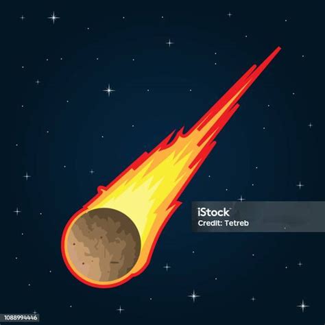 Komet Terbang Di Ruang Angkasa Ilustrasi Stok Unduh Gambar Sekarang