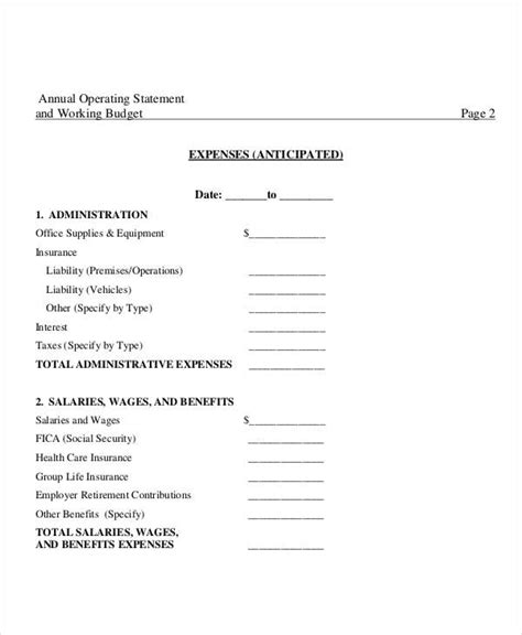 Operating Budget Template 12 Free Pdf Word Documents Download Free And Premium Templates