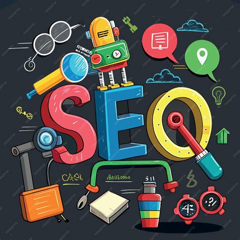 Premium Vector | SEO Search engine optimization concept as colorful