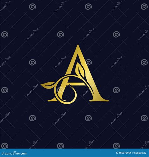 Luxury A Initial Letter Logo Gold Color Vector Design Concept Ornate