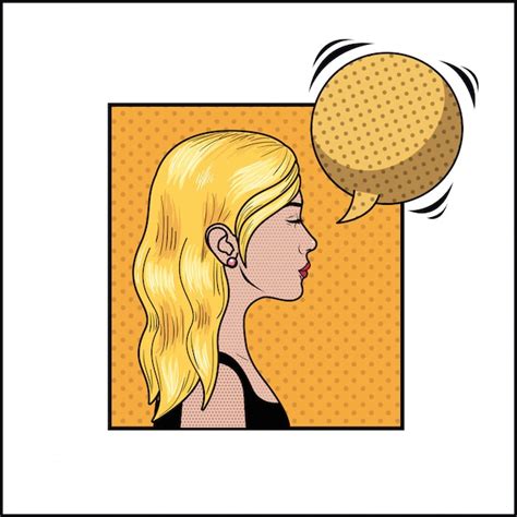 Premium Vector Blond Woman With Speech Bubble Pop Art Style