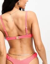 Kulani Kinis Ditzy Underwire Bra Bikini Top In Watermelon Rib