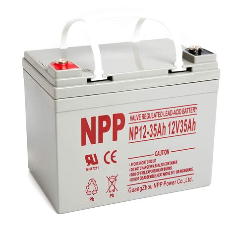 NPP NP12-35Ah AGM Deep Cycle 12V 35Ah Battery with Button Style Terminals