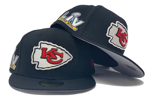 KANSAS CITY CHIEFS 55TH SUPER BOWL ON FIELD BLACK NEW ERA FITTED HAT ...