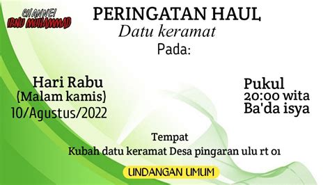 LIVE PERINGATAN HAUL DATU KERAMAT Malam Kamis 10 Agustus 2022 Haul