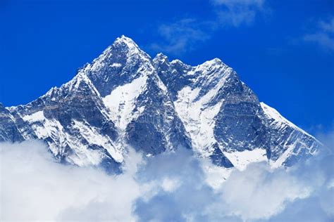 Mountain Peak Everest Highest Mountain In The World Stock Photo