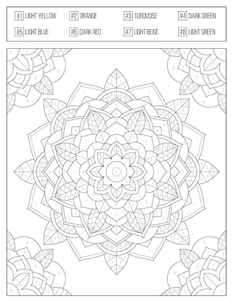 Printable Adult Color By Number Mandalas | Etsy