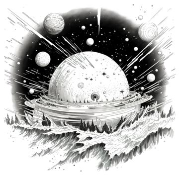 Meteoroid Doodle Space Wars Line Art Doodle Space Wars Png