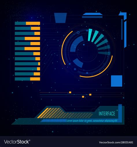 Spaceship sci-fi user interface digital target Vector Image