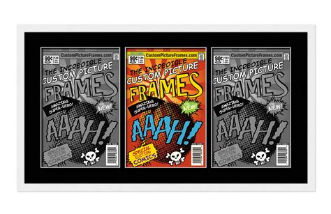 White Comic Book Frame for 3 Comic Books | Frames for Comic Books