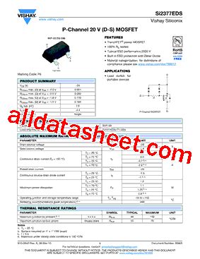 SI2377EDS T1 GE3 Datasheet PDF Vishay Siliconix