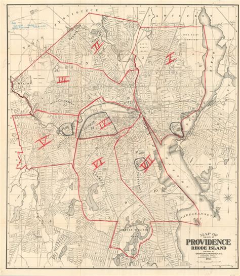 Map of the City of Providence Rhode Island | Curtis Wright Maps