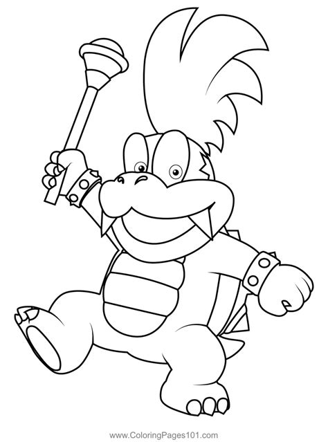 Larry Koopa Mario Kart Coloring Page for Kids - Free Mario Kart ...