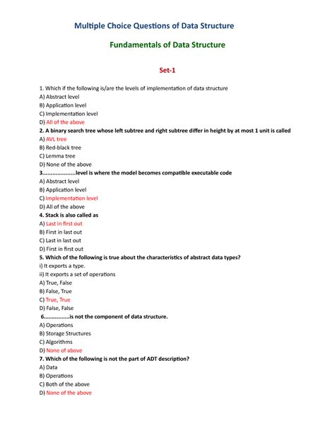 Data Structure Quiz Ctyctuy Fundamentals Of Data Structure Set