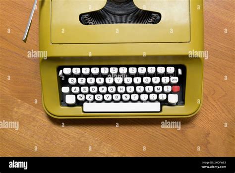 Retro Typewriter Old Fashioned Retro Style Typewriters Stock Photo