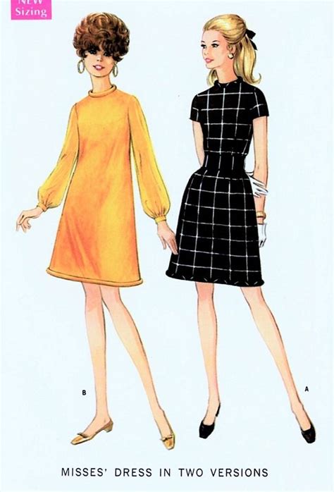 1960s Mod Dress Pattern Mccalls 9467 Daytime Or Party Evening Versions Bust 32 Vintage Sewing