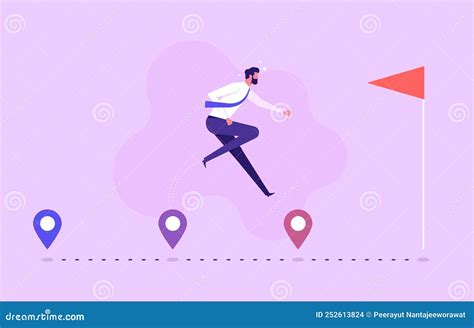 Route To Success Concept Of Goal Stock Vector Illustration Of